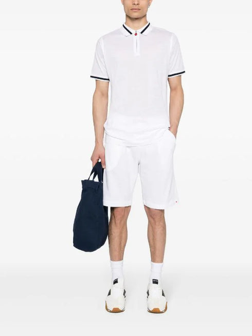 zip-up cotton polo shirt